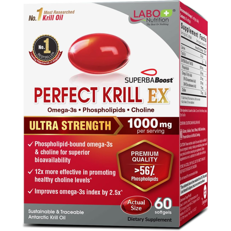 Олія антарктичного криля LABO Nutrition Perfect Krill EX, 1000 мг, 60 капсул