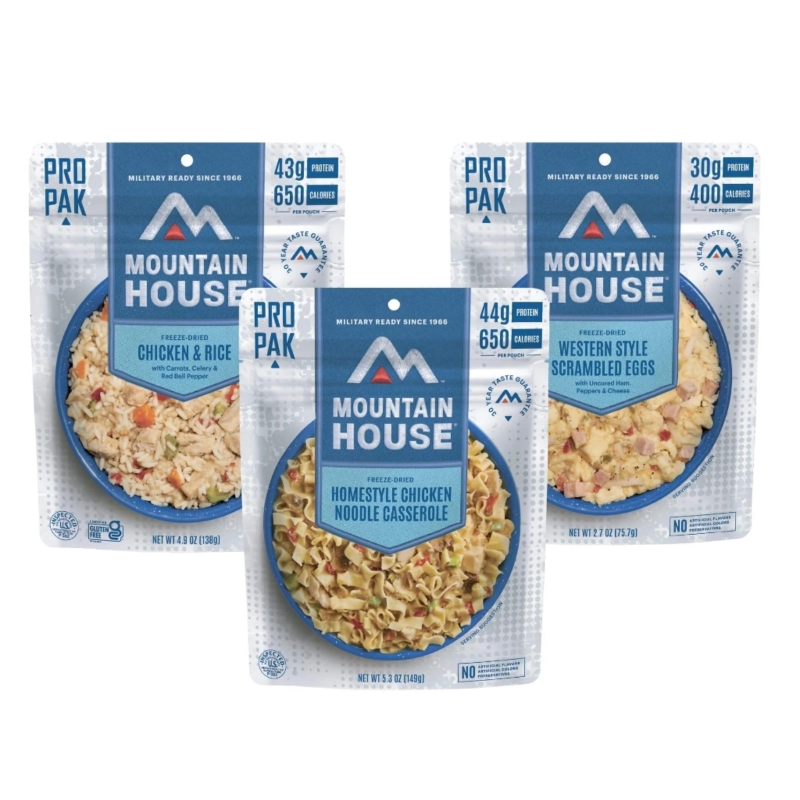 Набір сублімованої їжі Mountain House Protein Summit Selects Kit (3 пакети Pro-Pak) термін зберігання 30 лет
