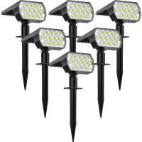 Автономний ландшафтний прожектор WELALO 65 LED IP68 Cool White — Садовий світильник на сонячній батареї (1 шт.)