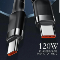 Кабель швидкої зарядки Type-C to Type-C PD 120W (довжина 1 метр, чорний) Кабель швидкої зарядки Type-C to Type-C PD 120W (довжина 1 метр, чорний)