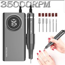 Портативна манікюрна машинка 30 ватів, 35000 об/хв. Акумулятор 2600 мА·год